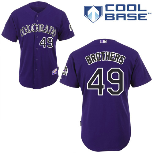 Rex Brothers #49 MLB Jersey-Colorado Rockies Men's Authentic Alternate 1 Cool Base Baseball Jersey